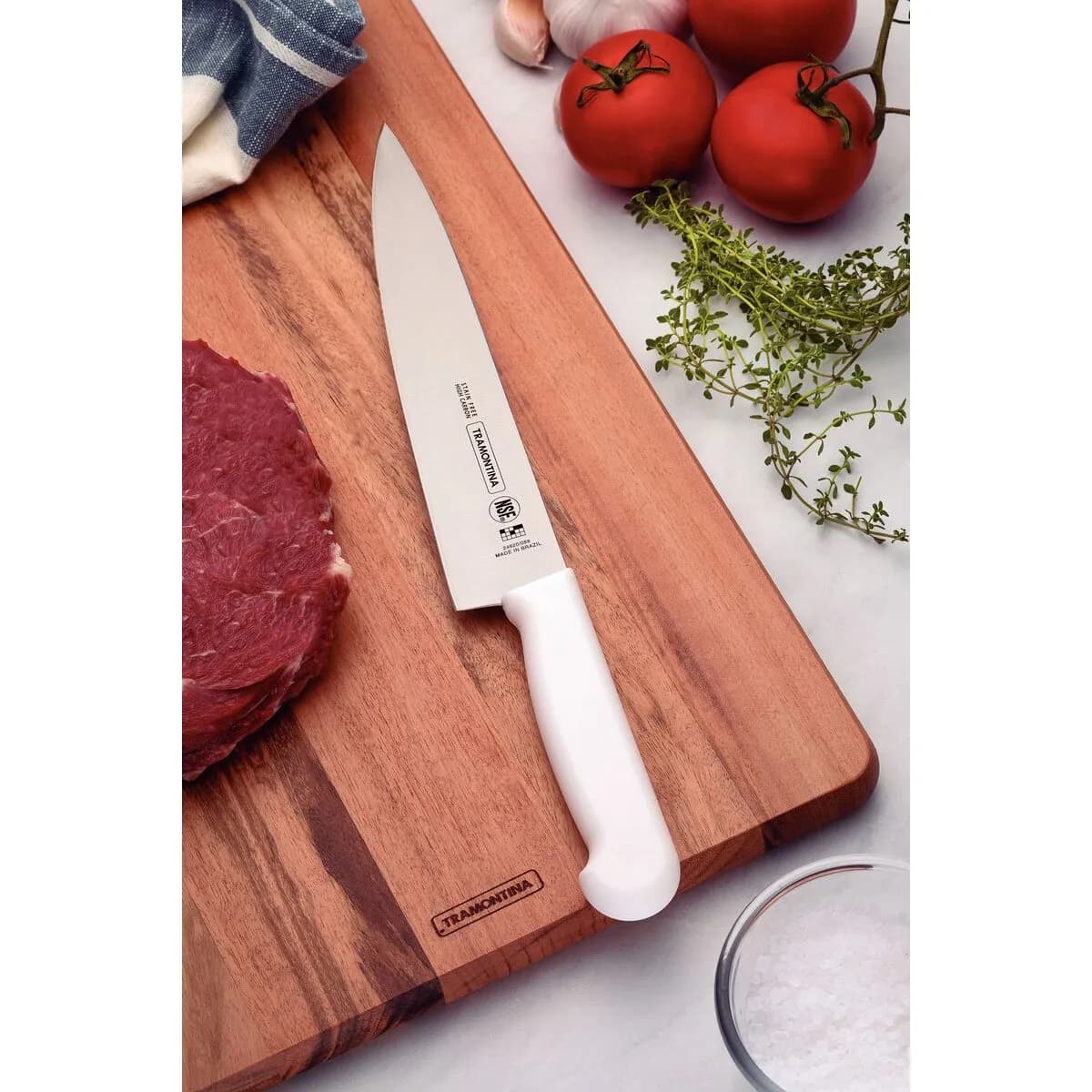 Cuchillo para carne Tramontina Profissional Master de acero inoxidable 10 pulgadas con mango blanco — imagen 4 de 4