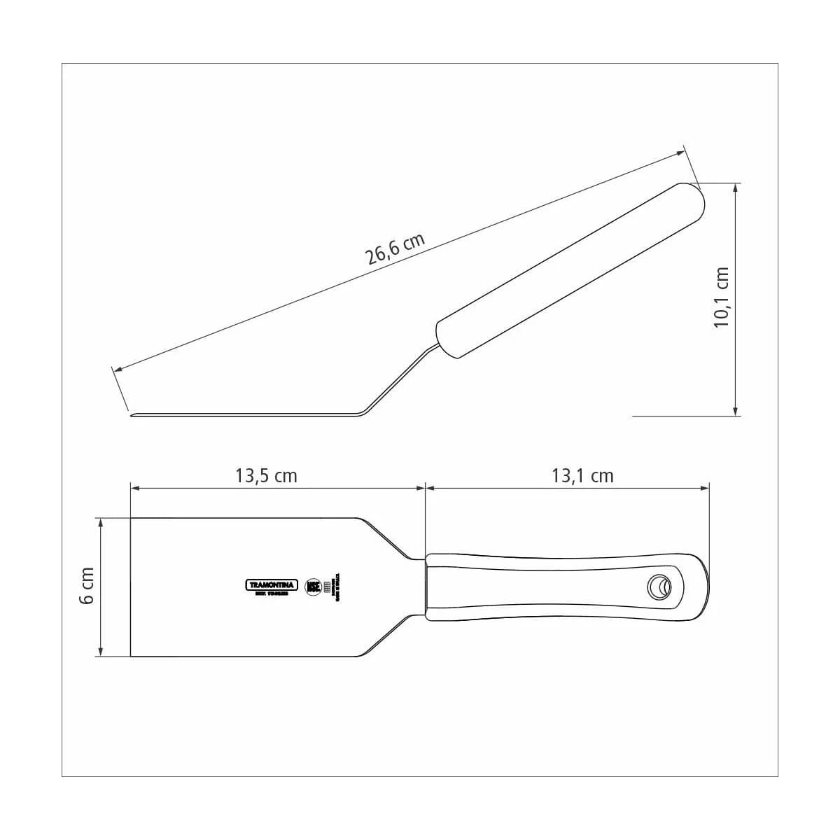 Espátula para frituras Tramontina Profissional Master de acero inoxidable 5 × 2.5 pulgadas blanca — imagen 3 de 6