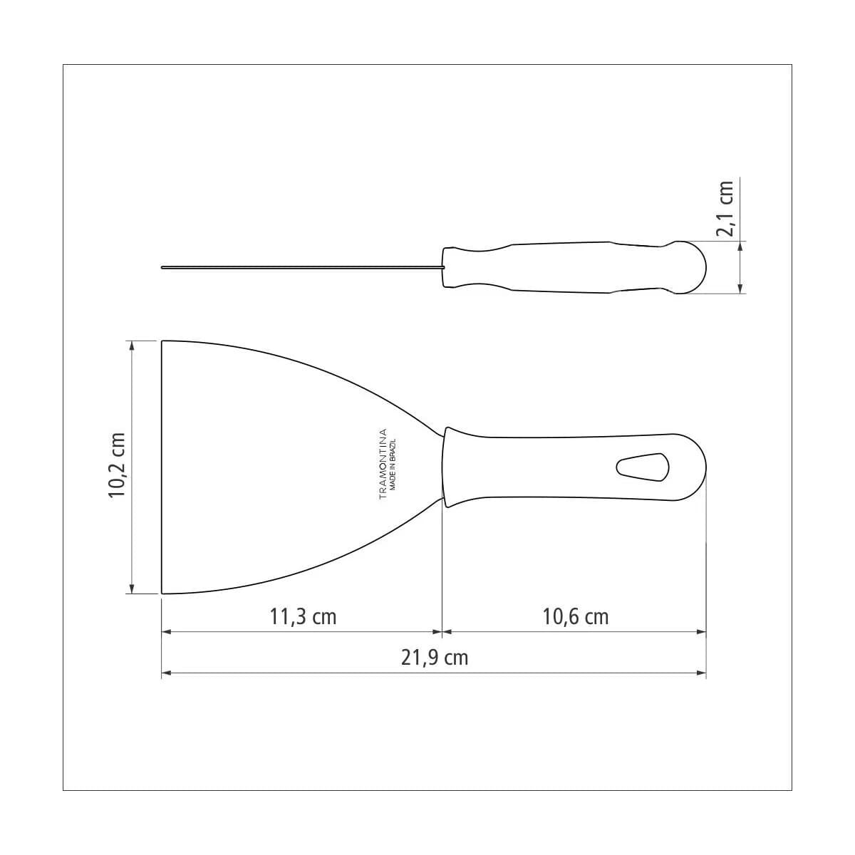 Espátula para plancha Tramontina Profissional Master de acero inoxidable 4 pulgadas blanca — imagen 3 de 4