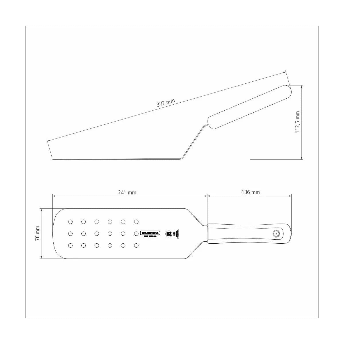 Espátula perforada para frituras Tramontina Profissional Master de acero inoxidable 9 × 3 pulgadas blanca — imagen 5 de 6