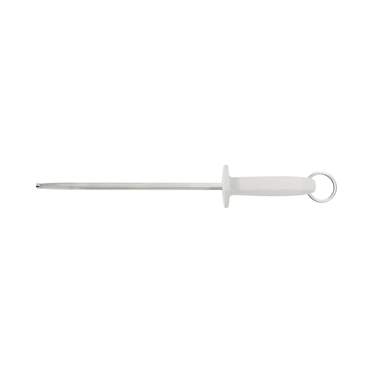 Chaira estriada Tramontina Profissional Master de acero carbono 10 pulgadas con mango blanco
