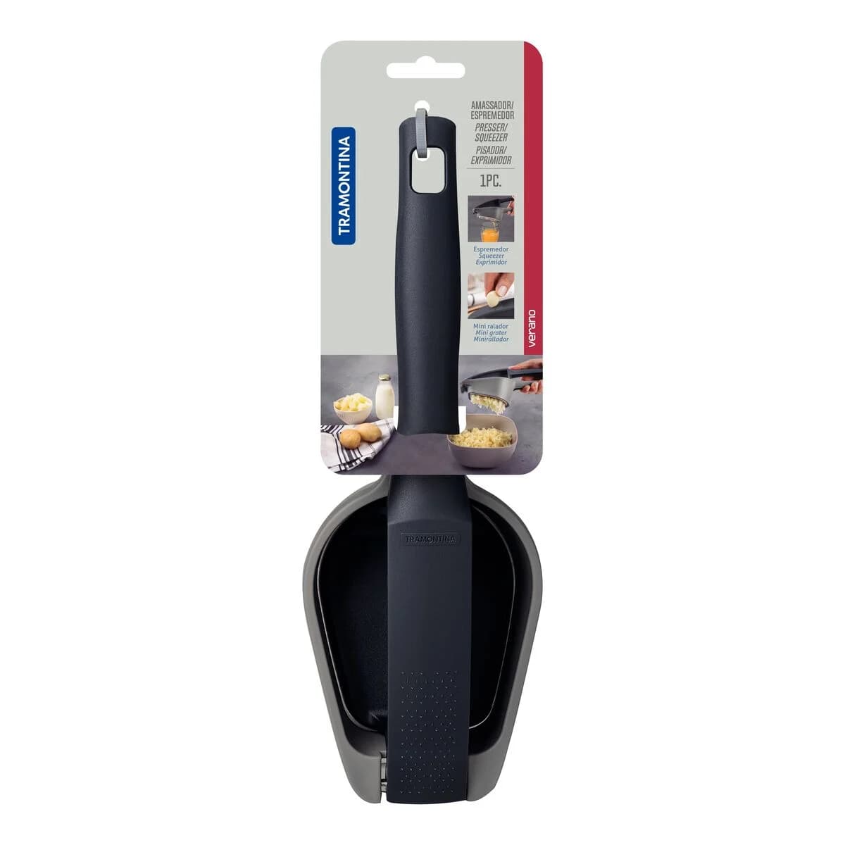 Pisapuré multiuso de nylon y acero inoxidable Tramontina Verano 30 cm ónix — imagen 2 de 5