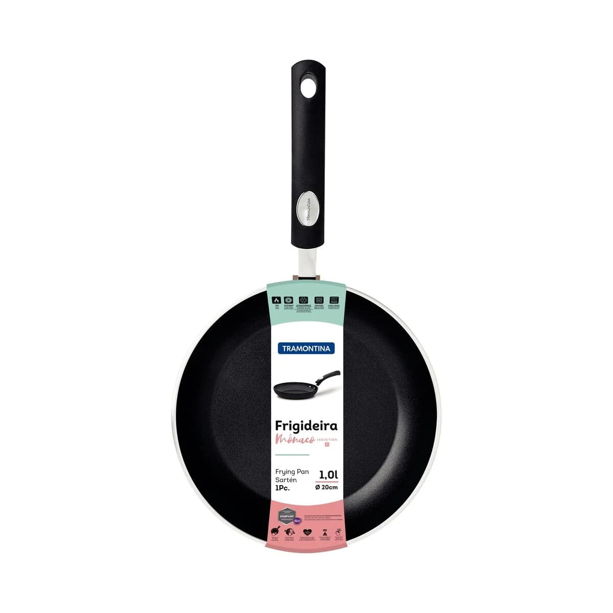 Sartén Tramontina Mônaco Induction antiadherente 20 cm 1 L para inducción — imagen 2 de 5