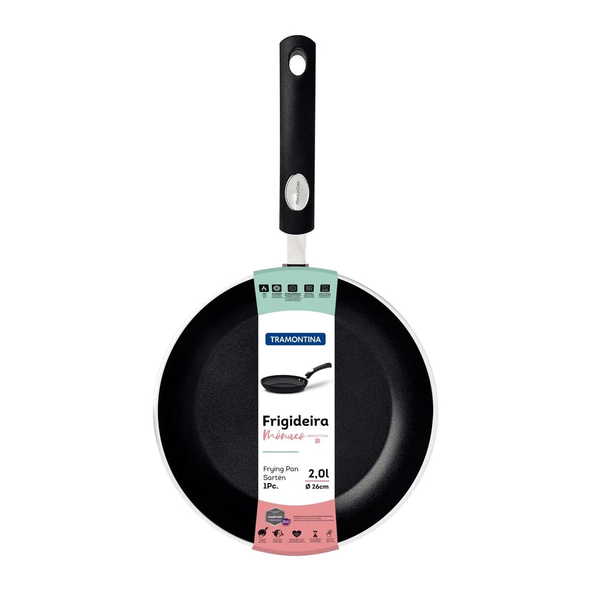 Sartén Tramontina Mônaco Induction antiadherente 26 cm 2 L para inducción — imagen 2 de 5
