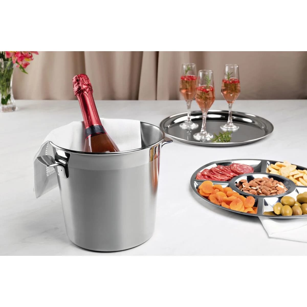 Bandeja redonda Tramontina Service de acero inoxidable 40 cm — imagen 2 de 5