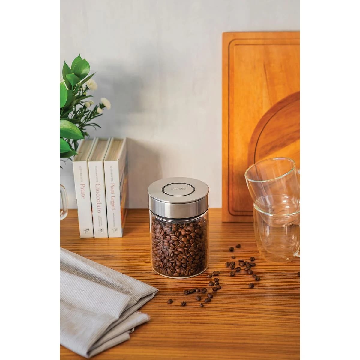 Frasco De Vidrio Tramontina Purezza Tapa Acero 700 Ml — imagen 7 de 10