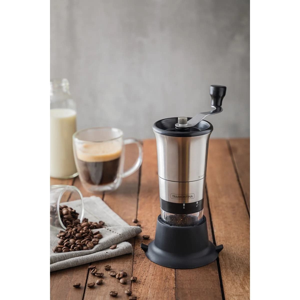 Molinillo manual para café de acero inoxidable Tramontina Chá e Café 16 ajustes 55 g — imagen 5 de 7