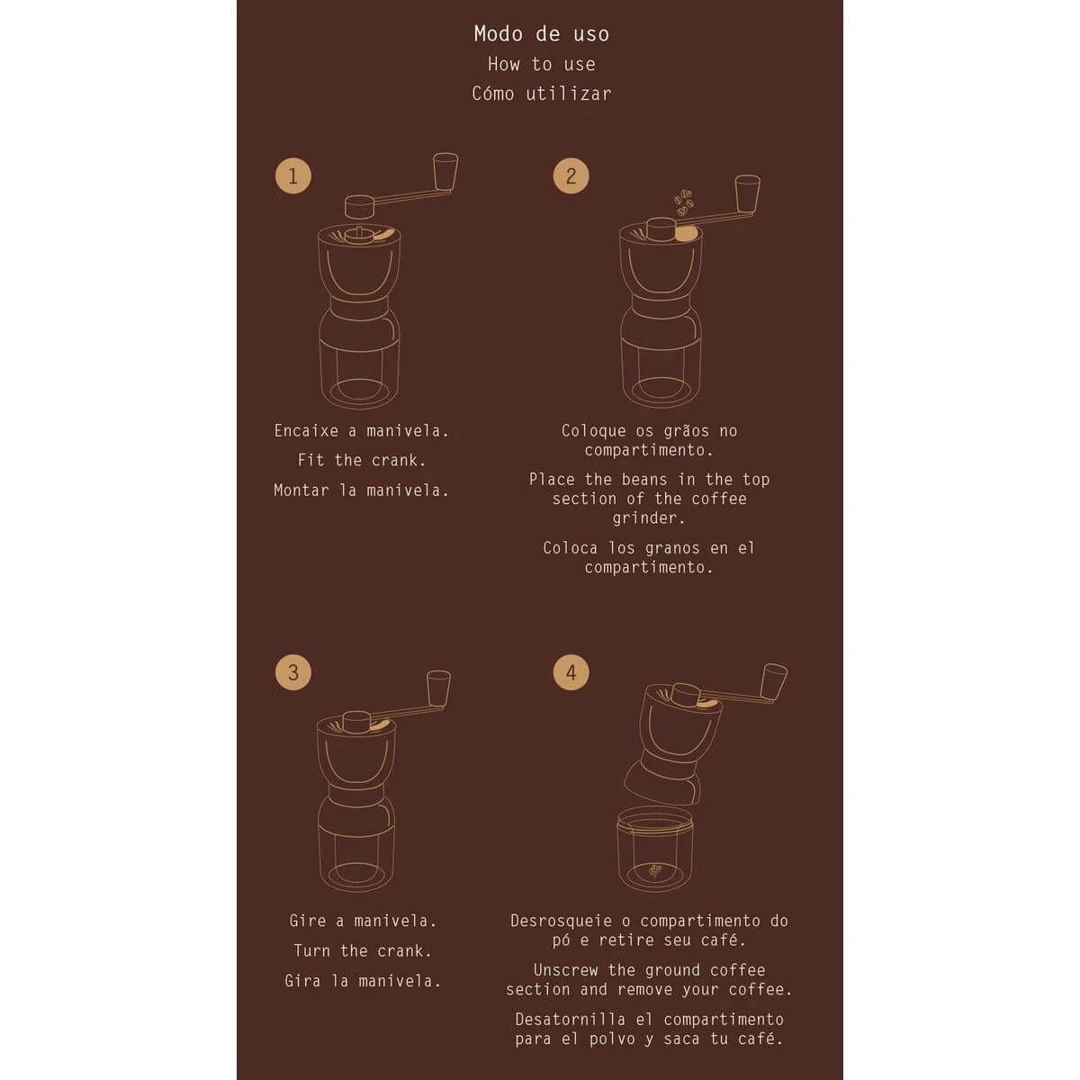 Molinillo manual para café de ABS y cerámica Tramontina Chá e Café 4 ajustes — imagen 4 de 8