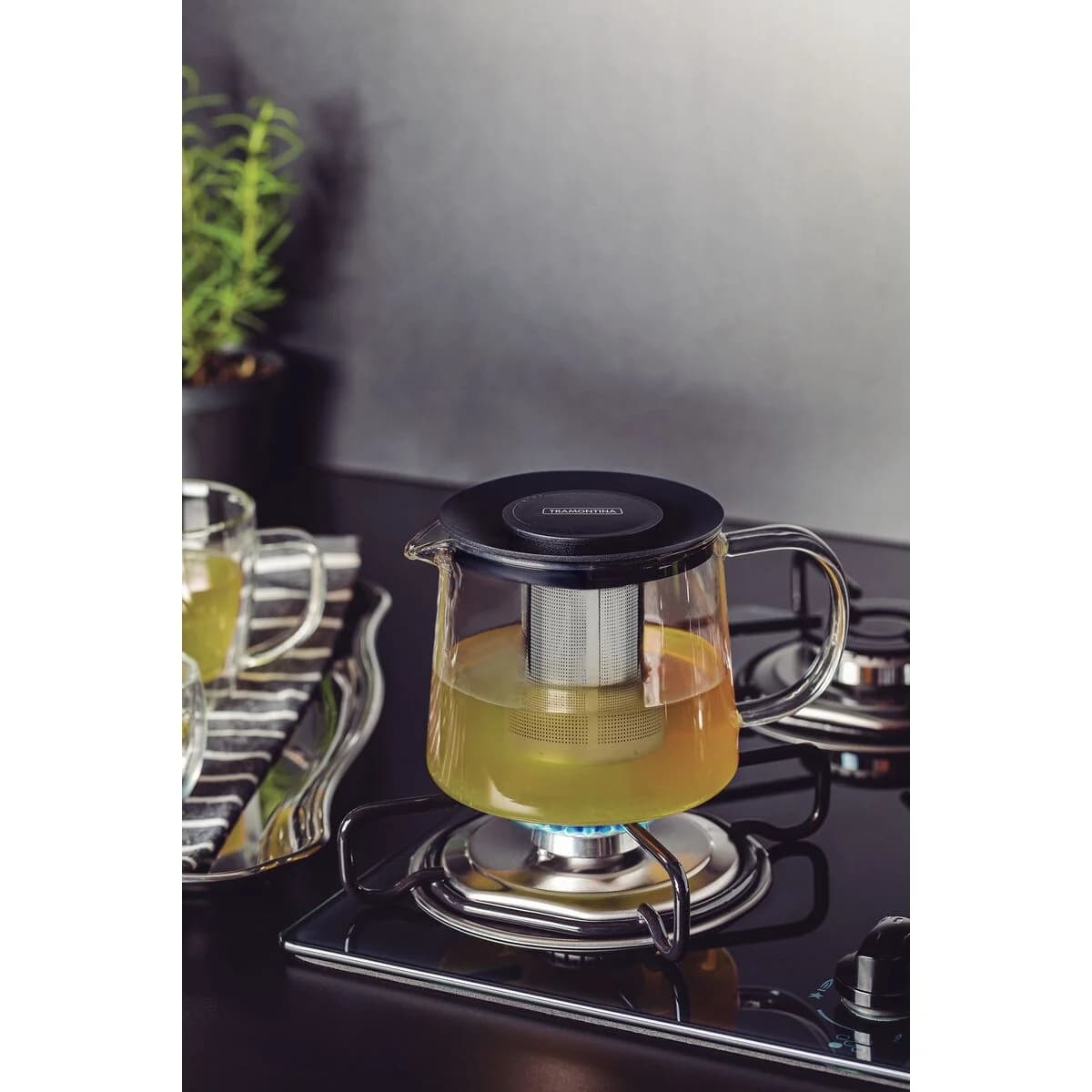 Tetera Vidrio Acero Inoxidable Infusor de 900 ml Tramontina — imagen 5 de 7