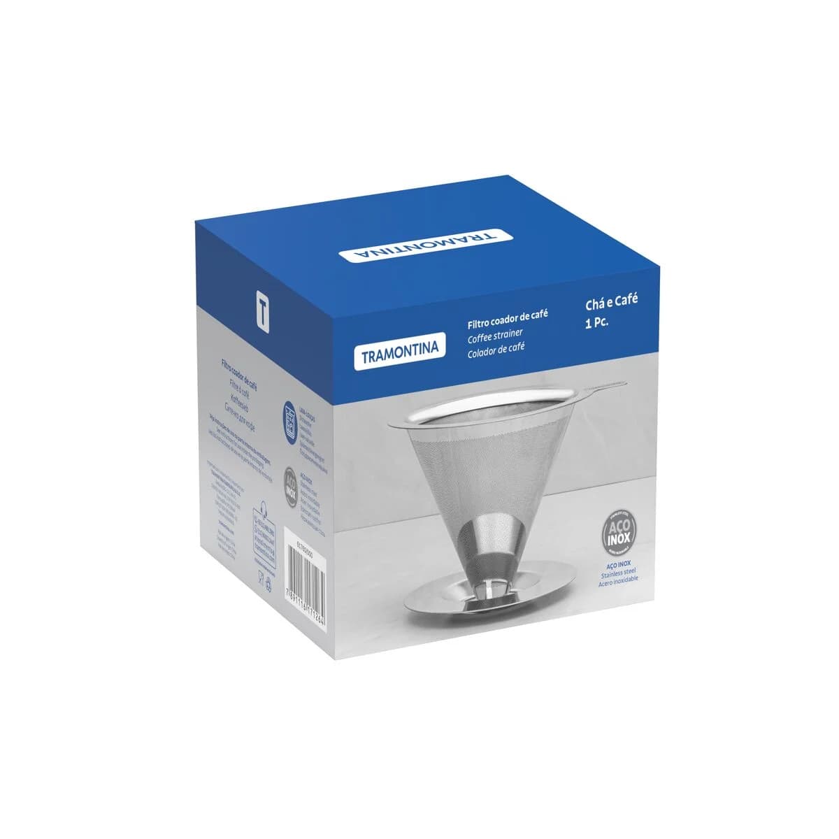 Filtro reutilizable para café de acero inoxidable Tramontina Chá e Café — imagen 2 de 5