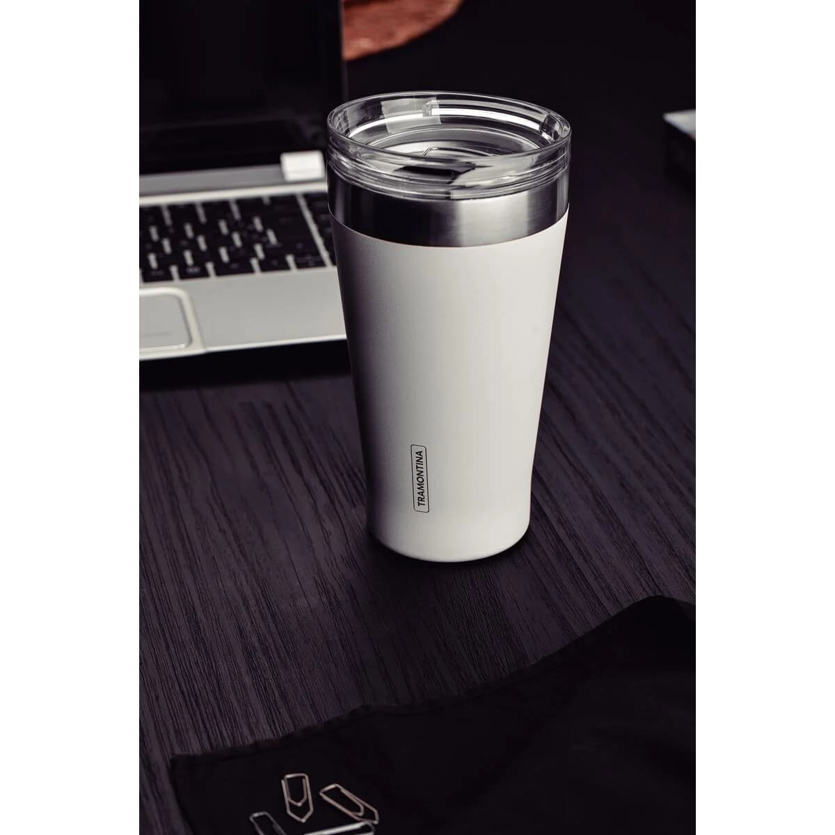 Vaso Termico Tramontina Exata Acero Inoxidable Blanco 550 ml — imagen 4 de 7