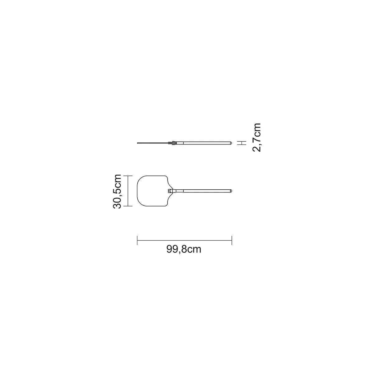 Pala para pizza de aluminio con mango mediano de madera Tramontina 99.8 cm — imagen 2 de 2
