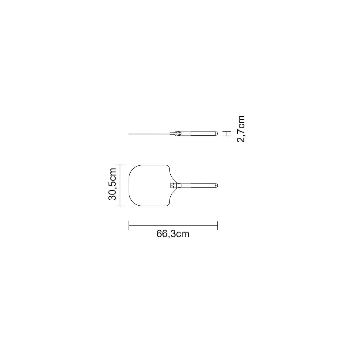 Pala para pizza de aluminio con mango corto de madera Tramontina 66.3 cm — imagen 2 de 2