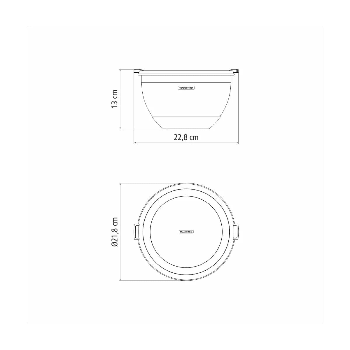 Bowl De Acero Inoxidable Con Tapa Tramontina 1500 Ml — imagen 3 de 5