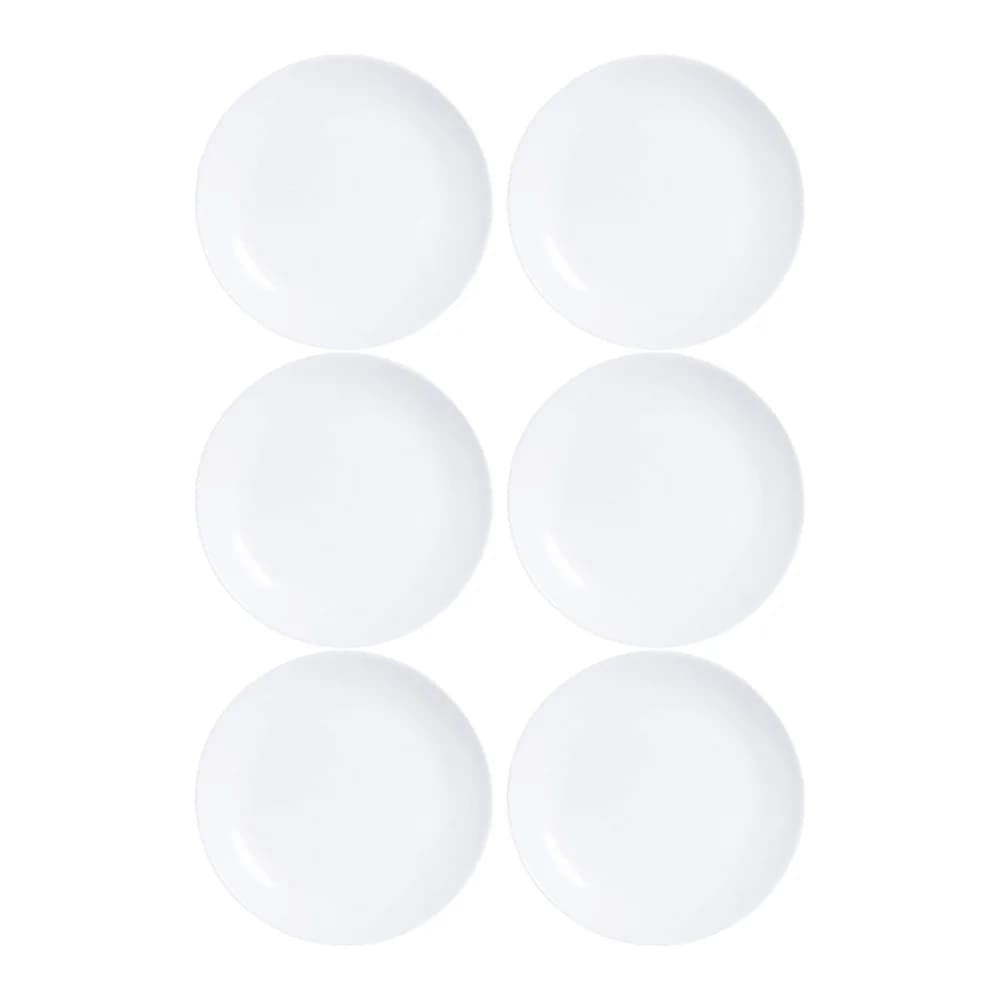 Plato De Postre Vidrio Blanco Luminarc Diwali 19 Cm X6 Unid — imagen 1 de 2