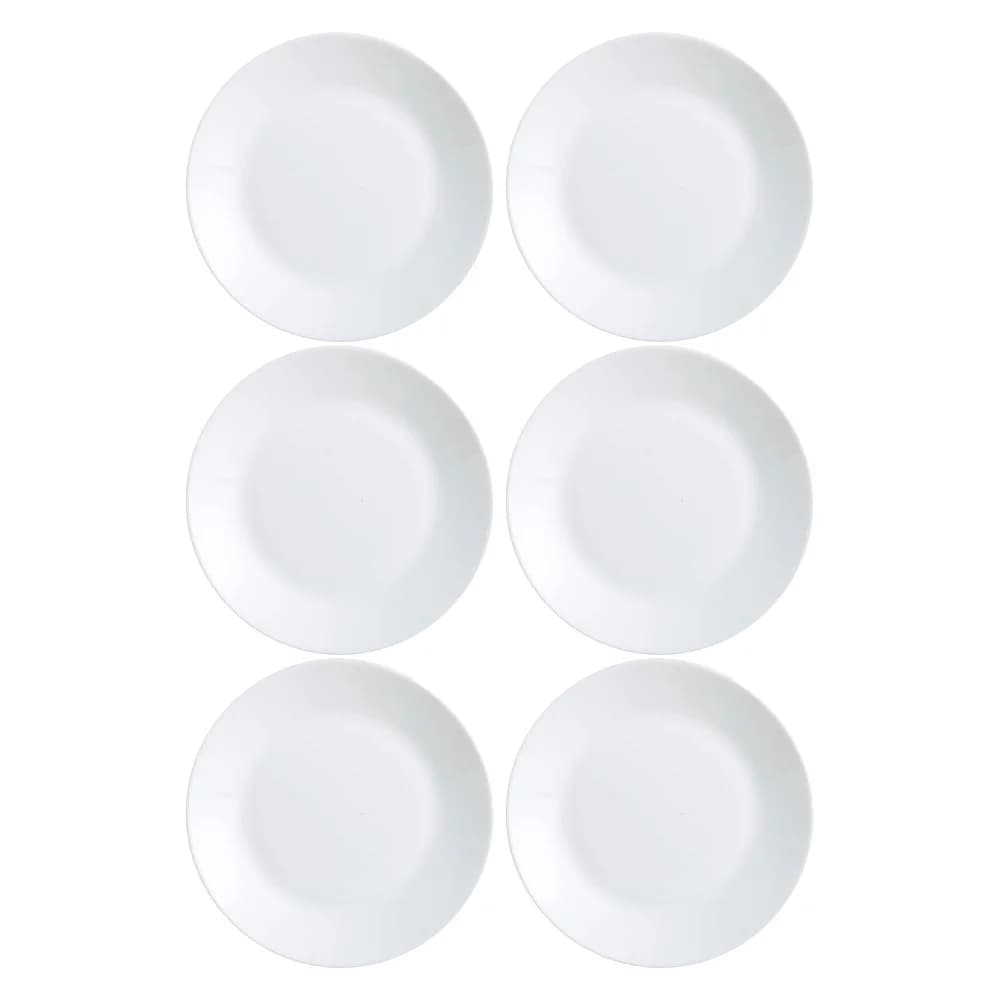Plato De Postre Vidrio Blanco 18 Cm Luminarc Zelie X6 Unid — imagen 1 de 3
