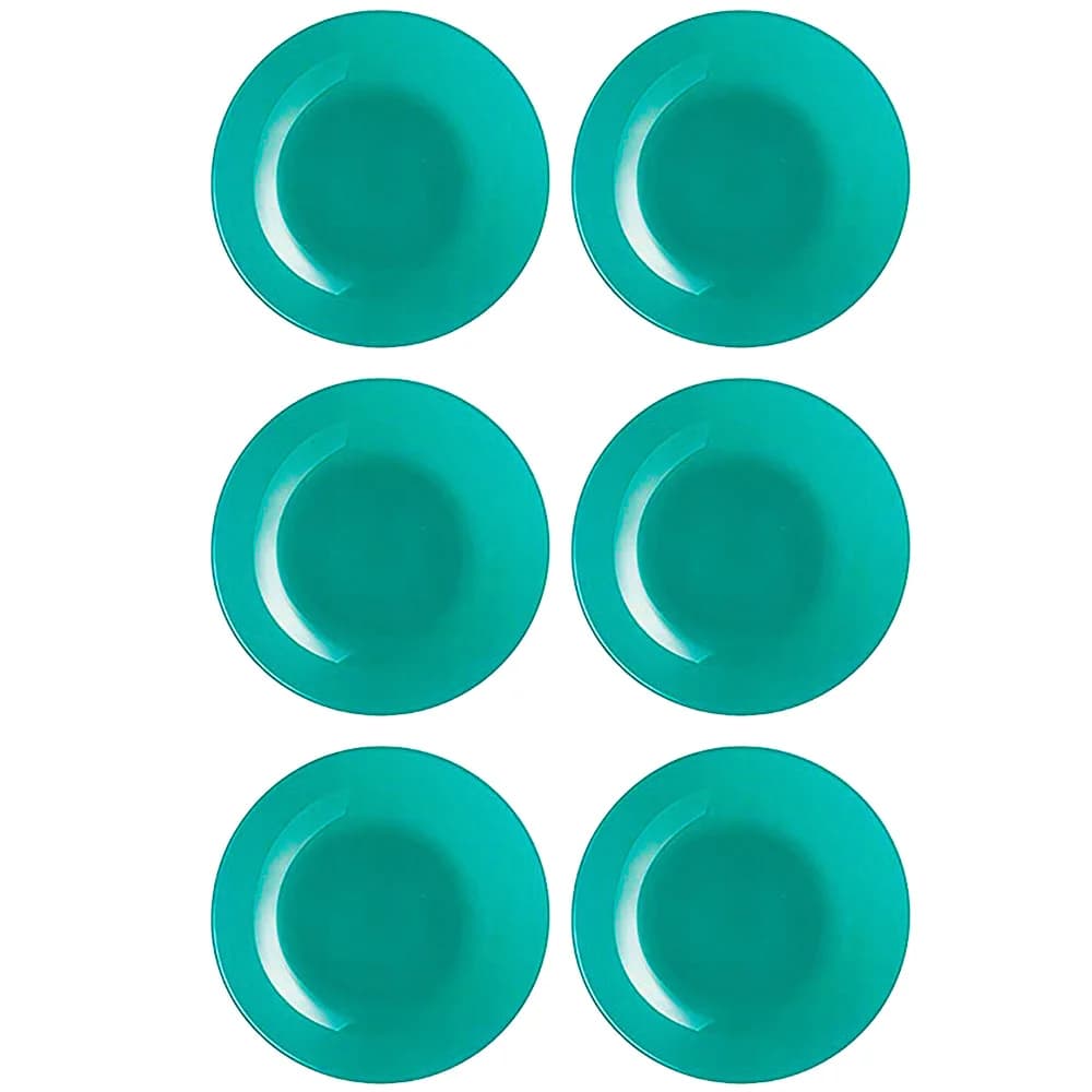 Plato Hondo Vidrio 20 Cm Luminarc Verde Menta X6 Unid Arty — imagen 1 de 2