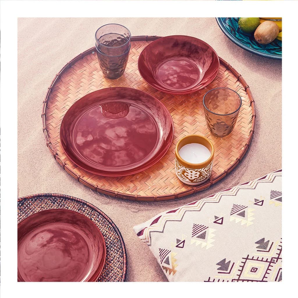 Plato Hondo Vidrio 20 Cm Luminarc X6 Unid Arty Bordeaux — imagen 3 de 3