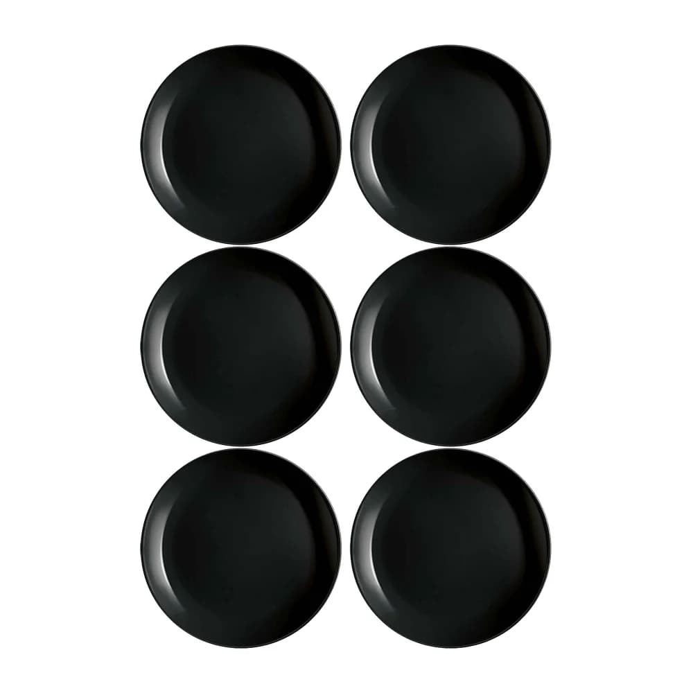 Plato De Postre Vidrio 19 Cm Luminarc Negro Diwali X6 Unid — imagen 1 de 2