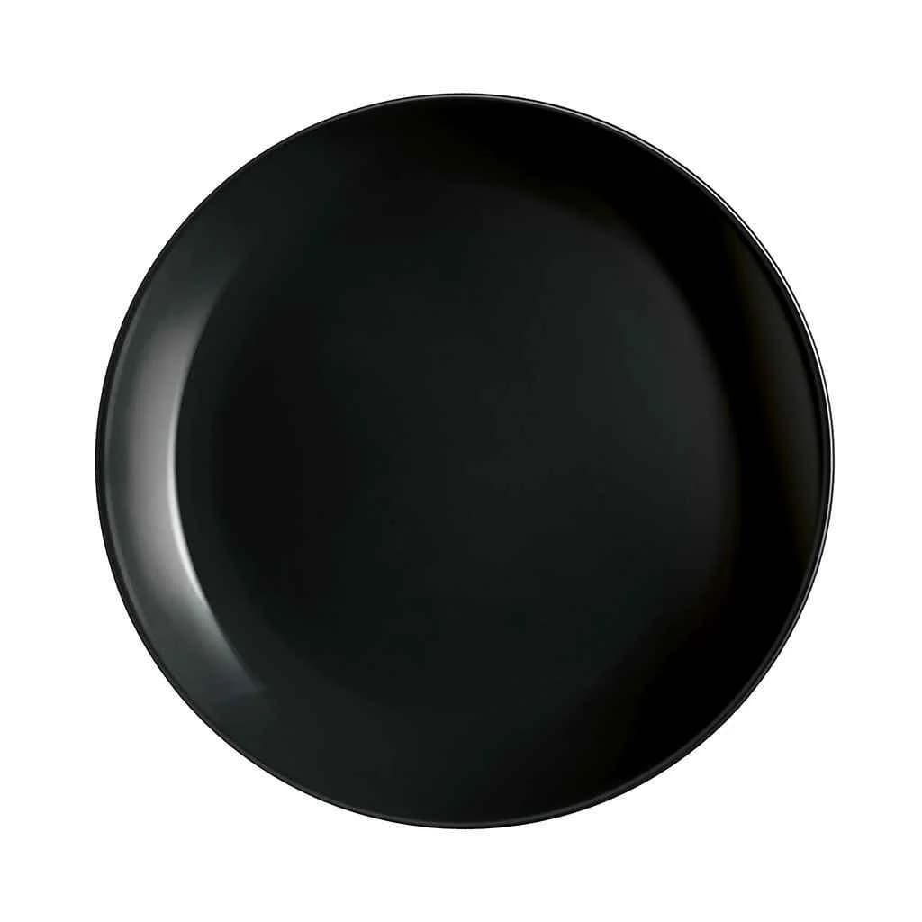 Plato De Postre Vidrio 19 Cm Luminarc Negro Diwali X6 Unid — imagen 2 de 2
