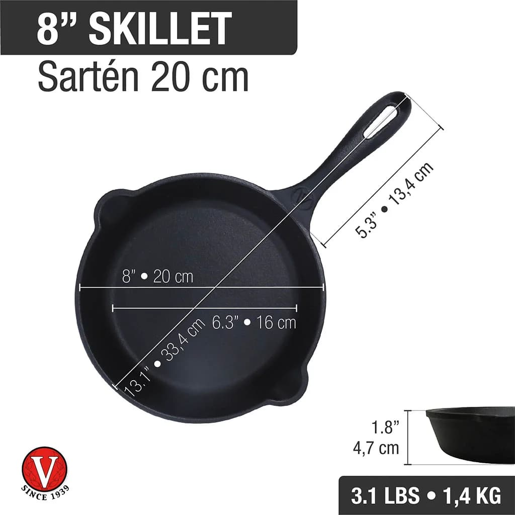 Sarten De Hierro Curado 20 Cm Victoria 1000 Ml Induccion — imagen 4 de 4