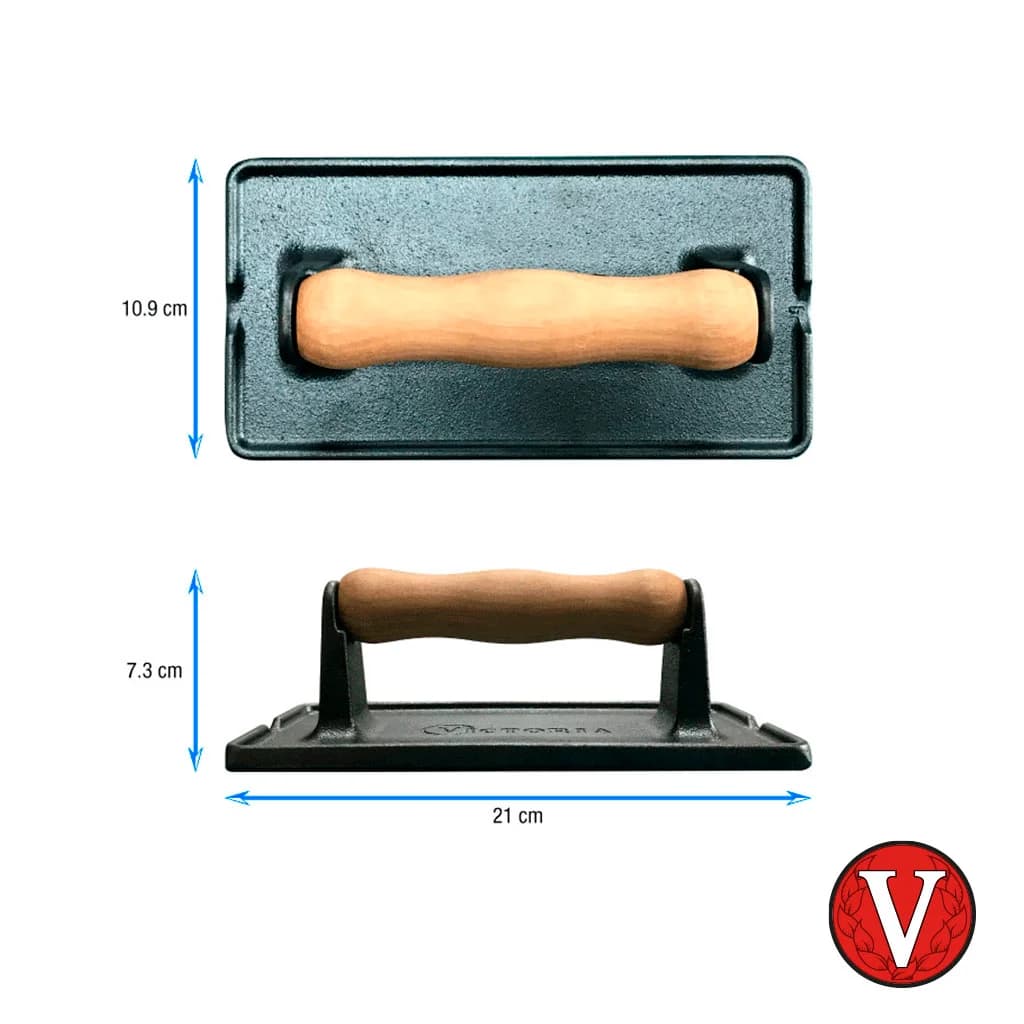 Prensa De Hierro Esmaltado Para Carnes Victoria 21 Cm — imagen 4 de 5