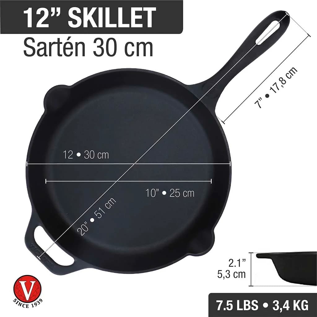 Sarten De Hierro Curado 30 Cm Victoria 3000 Ml — imagen 3 de 4