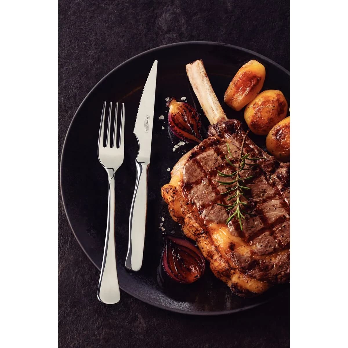 Juego De Cubiertos Tramontina Asado 12 Pz Acero Inox Zurique — imagen 5 de 5