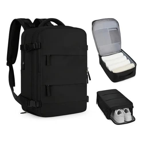 Mochila De Viaje 40 Lts Carry On Notebook Tela Oxford — imagen 2 de 10