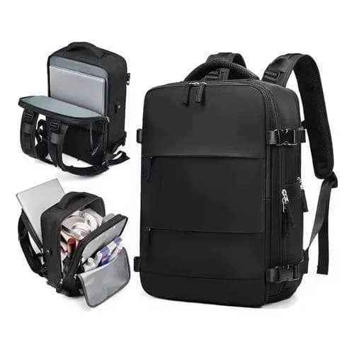Mochila De Viaje 40 Lts Carry On Notebook Tela Oxford — imagen 4 de 10