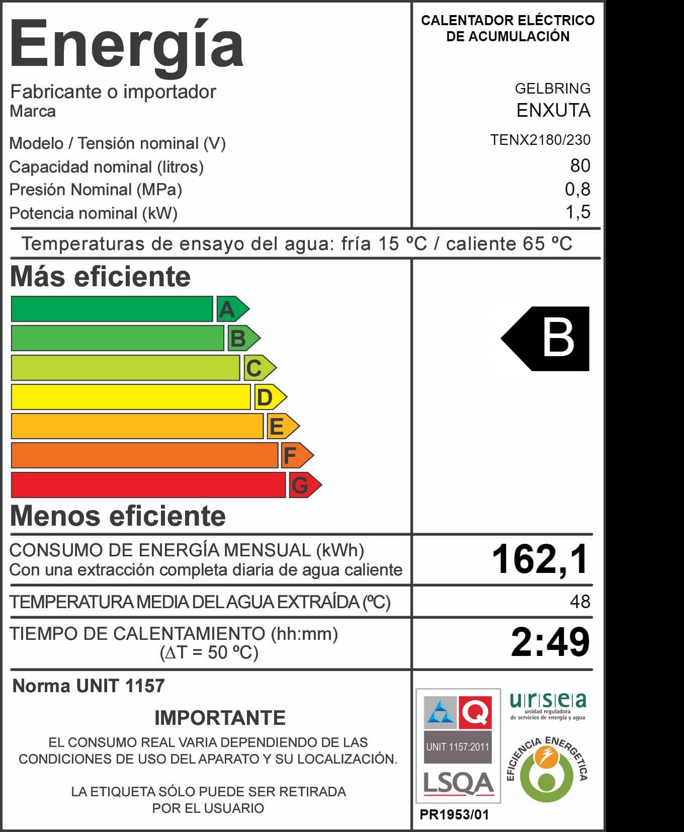 Termotanque de acero — imagen 2 de 3