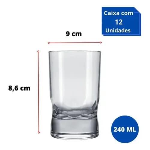 Vaso Nadir Amassadinho 240 Ml Vidrio Pack X12 — imagen 4 de 4
