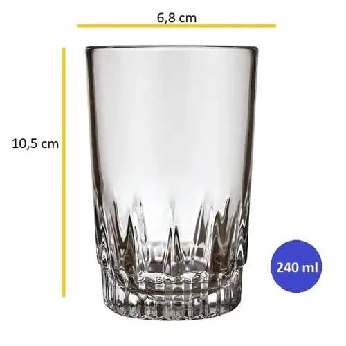 Vaso De Agua Nadir Vegas 240 Ml Vidrio Set X24 — imagen 2 de 8