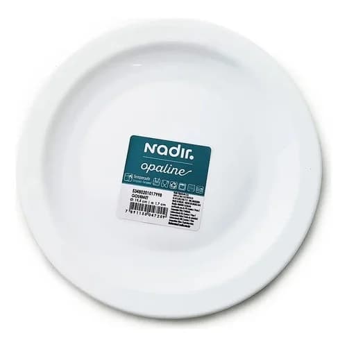 Plato De Postre Nadir Gourmet Vidrio Templado 19,5 Cm X12 Blanco — imagen 2 de 4