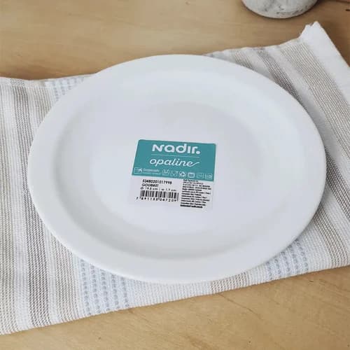 Plato De Postre Nadir Gourmet Vidrio Templado 19,5 Cm X12 Blanco — imagen 4 de 4