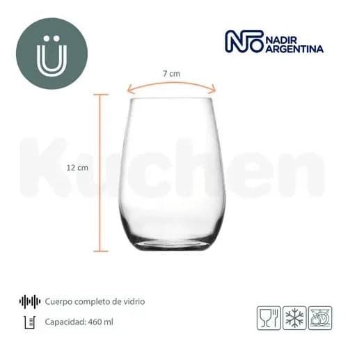Vasos Nadir Dubai Sin Pie Vidrio 480 Ml X12 Unidades — imagen 5 de 9