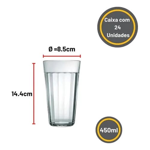 Vasos Nadir Americano Vidrio 450 Ml X24 Unidades — imagen 7 de 7