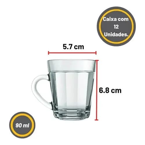 Vasos De Café Nadir Americano Vidrio 90 Ml X24 Unidades — imagen 2 de 7