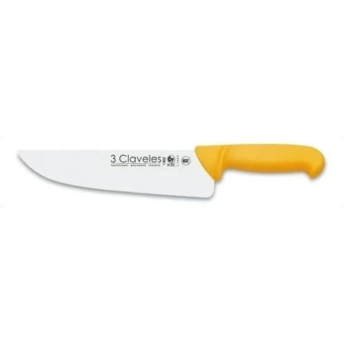 Cuchilla Carnicera 3 Claveles 24 Cm Mango Amarillo — imagen 1 de 4