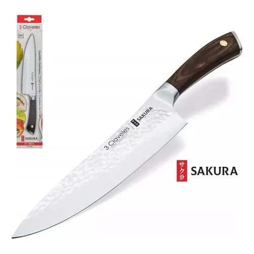 Cuchillo 3 Claveles Sakura 20 Cm Acero Inoxidable Forjado — imagen 4 de 11