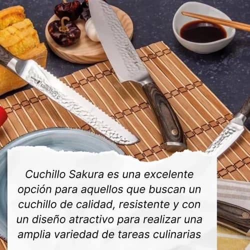 Cuchillo 3 Claveles Sakura 20 Cm Acero Inoxidable Forjado — imagen 10 de 11