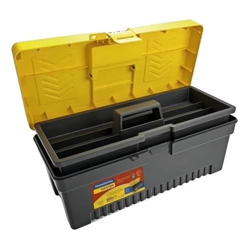 Caja de herramientas plástica con bandeja desmontable Tramontina Master 17 pulgadas — imagen 2 de 6