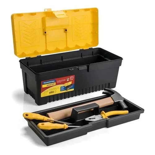 Caja de herramientas plástica con bandeja desmontable Tramontina Master 17 pulgadas — imagen 3 de 6