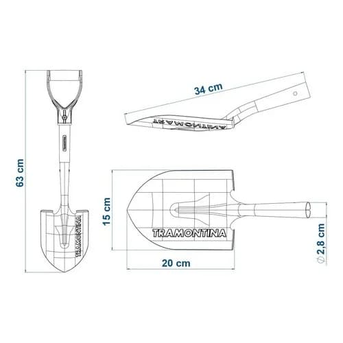 Pala de punta con mango de madera y empuñadura plástica Tramontina 45 cm — imagen 5 de 5