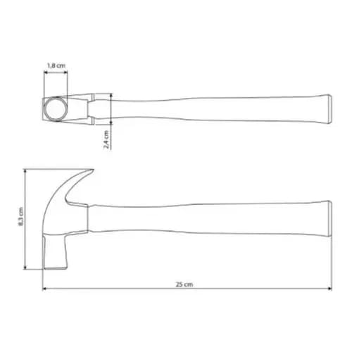 Martillo de uña Basic con mango de madera Tramontina Master 18 mm — imagen 2 de 2