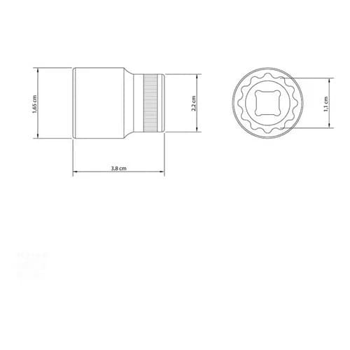 Dado estriado de acero cromo vanadio Tramontina Master 11 mm encastre 1/2 pulgada — imagen 3 de 3