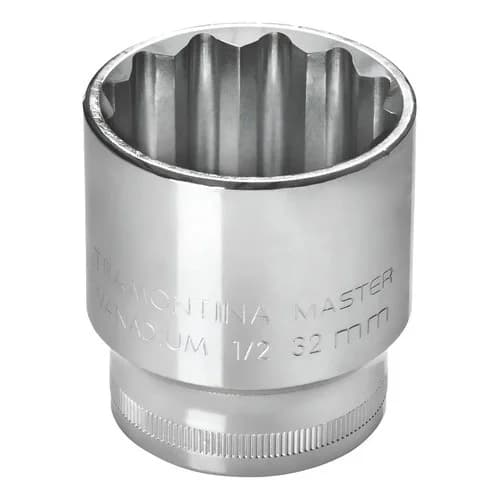 Dado estriado de acero cromo vanadio Tramontina Master 18 mm encastre 1/2 pulgada — imagen 1 de 1
