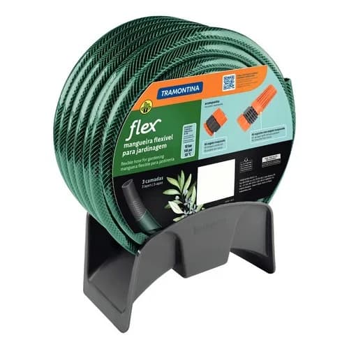 Manguera para jardín con boquilla y soporte Tramontina Flex 20 m — imagen 4 de 9
