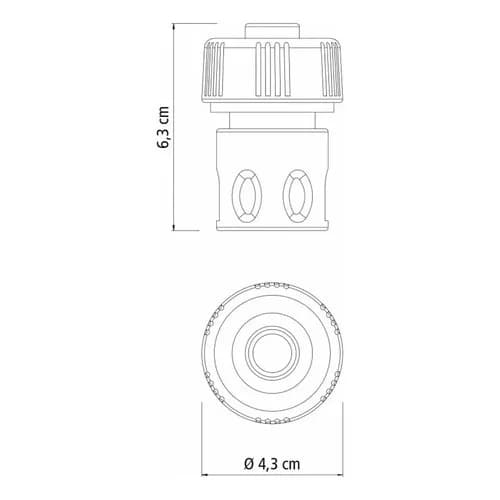 Conector rápido roscado para manguera Tramontina 5/8 y 3/4 pulgada — imagen 3 de 3