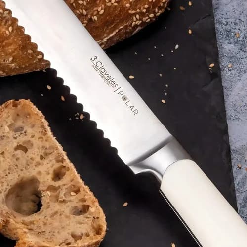 Cuchillo Panero 3 Claveles Polar 20 Cm Acero Inoxidable Mango Blanco — imagen 2 de 3